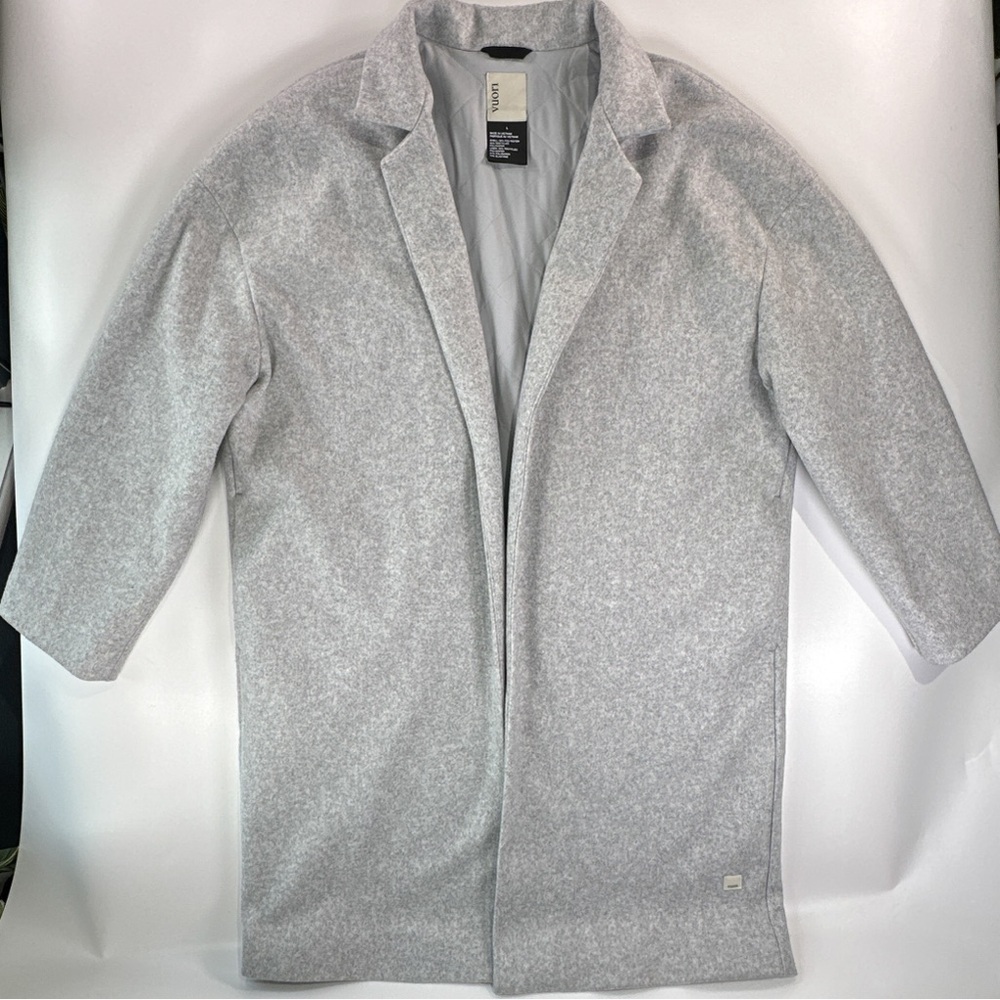 Vuori Restore Longline Open Front Coat Womens L Gray Athluxury - Picture 2 of 16